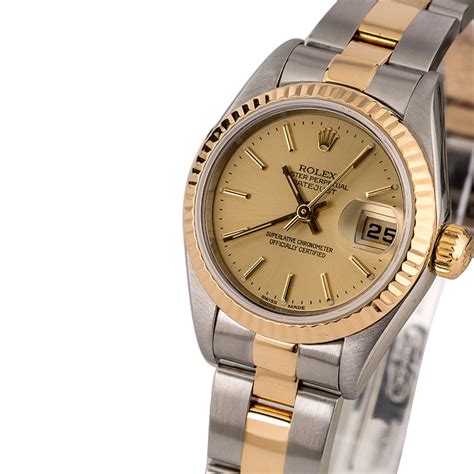 rolex datejust two tone ladies watch|ladies rolex datejust 1980s watch.